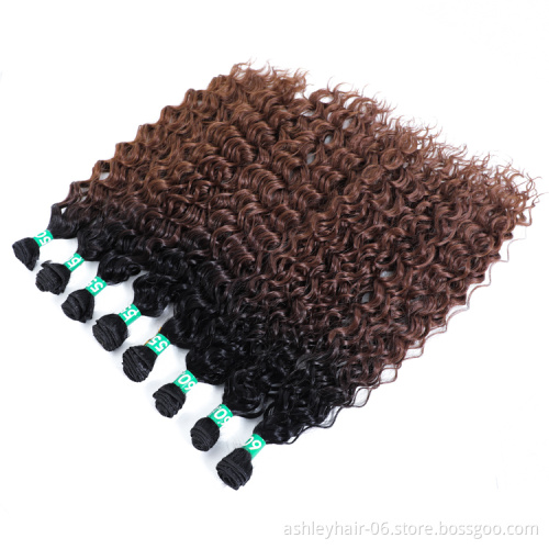 300G High Temperature Fiber 100% Synthetic Hair Moana Jerry Deep Curl Bundles